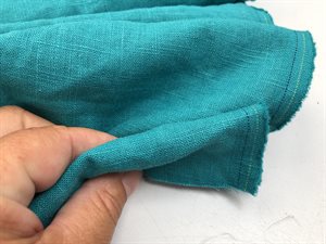 Luksus hør - blød kvalitet i intens lys aquamarin, udgår